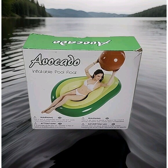 Inflatable Avocado Pool Float with Ball XL - Picture 8 of 8